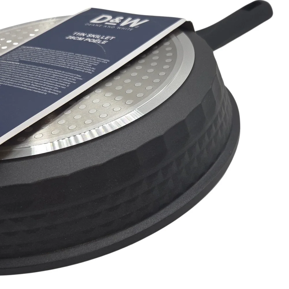 D&W Deane And White Cookware 11in Frying Pan Skillet‎ Nonstick Interior Black